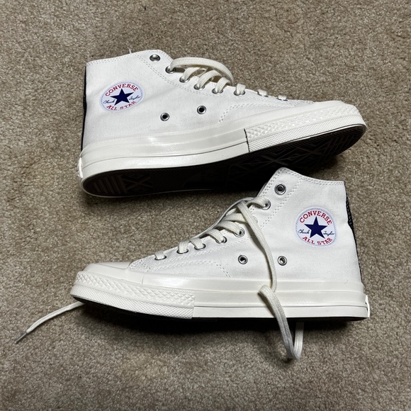 Comme des Garçons White Converse Shoes - Picture 2 of 3